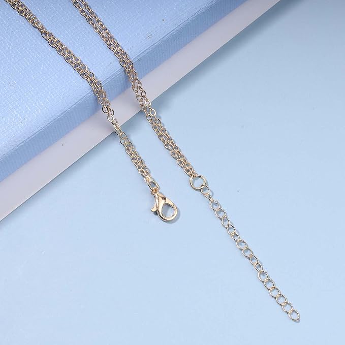 Boho Layered Pearl Choker Necklace Gold