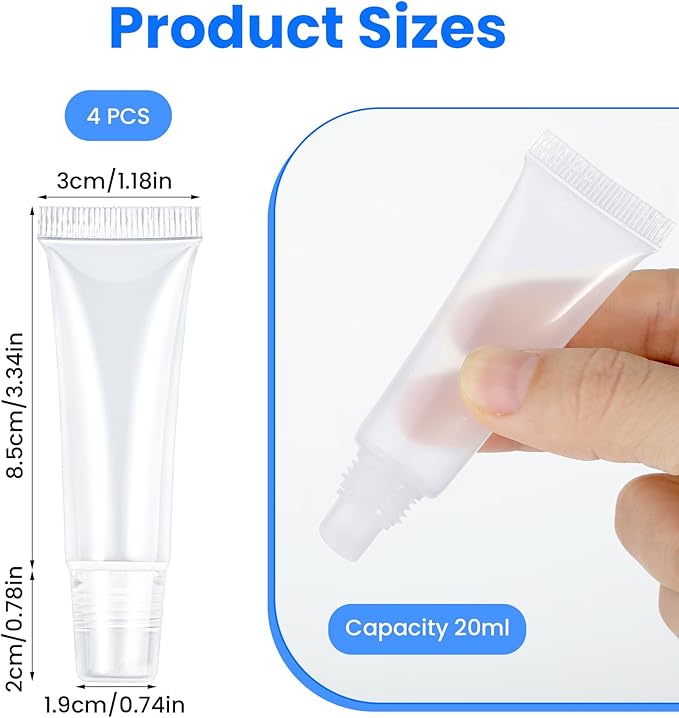 Lip Gloss Empty Balm Tubes, 5Pcs Lip Balm Gloss