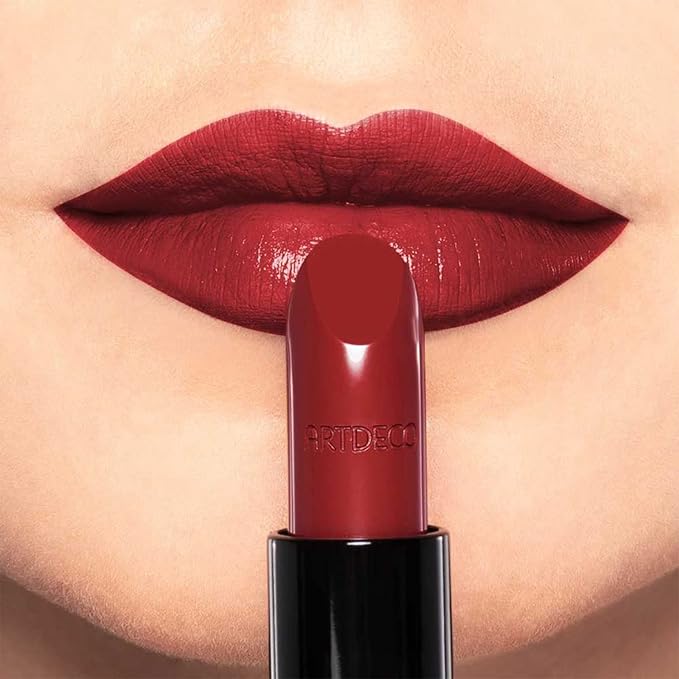 ARTDECO Perfect Color Lipstick - Red - Glide-On Lipstick with Rich Color & Plumping Effect - Creamy, Pearly Finish - Hyaluronic Acid - Long Lasting - Lip Plumper - Lip Care - Makeup - 0.14 Oz
