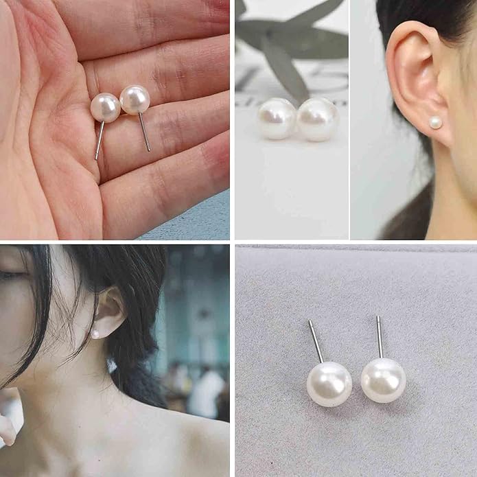 Boho Pearl Studs Earrings Tiny Pearl Earrings Minimalist