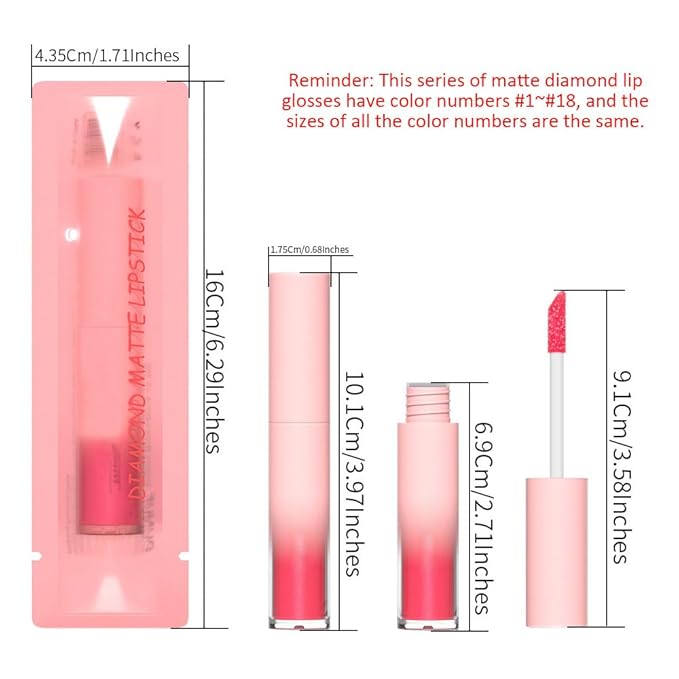 Matte to Glitter Liquid Lipstick Lip Makeup,Diamond Shiny Bright Red Glitter Sparkly Glossy Metallic Shimmer Sparkle Waterproof Lip Stick Lip Gloss for Women Lip Stain Long Lasting 24 hours