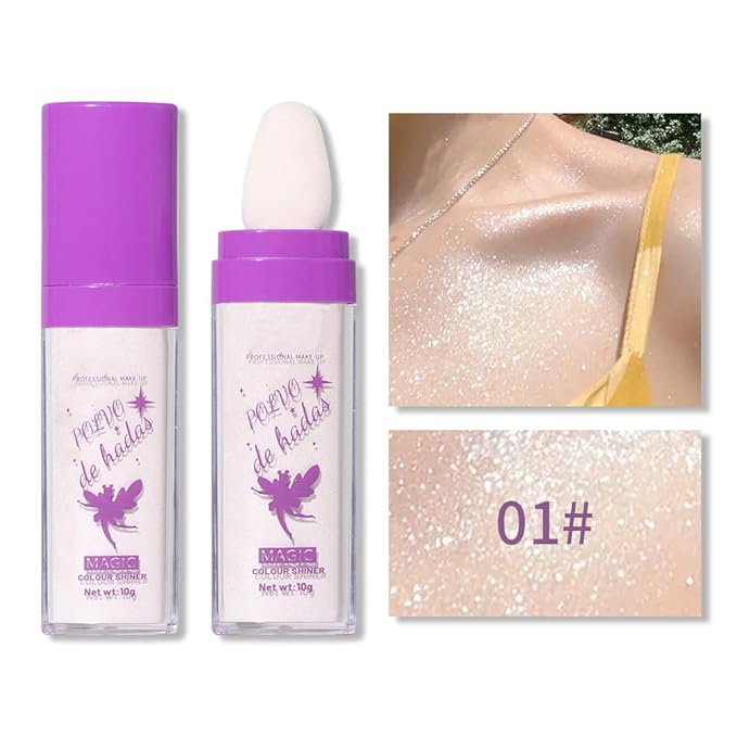 2pcs Polvo De Hadas Highlighter Set, White Fairy Kit (Moonbeam)