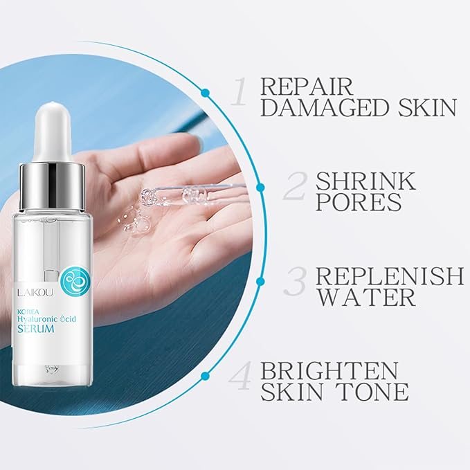 2 Pcs Hyaluronic Acid Serum for Face, Facial Serum also contains Tremella plant extract, skin care day and night moisturizing essence, that promotes skin collagen production. 2.02 oz