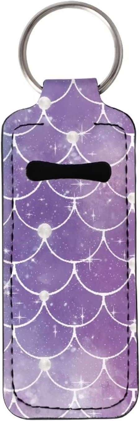 Purple Mermaid Scale Print Lip Balm Portable