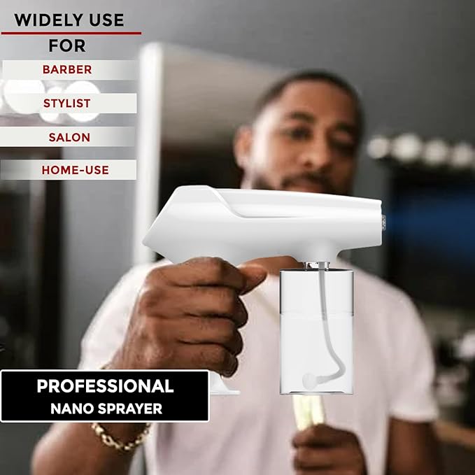 Barber Nano Spray,Cordless Portable Water Sprayer, USB-C Rechargeable for Barber, Salon, Home