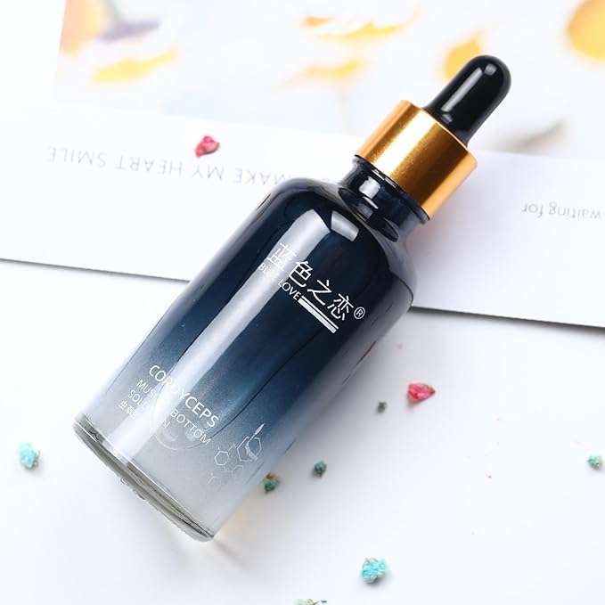 BLUE LOVE Cordyceps Facial Essence Serum - Reduces Fine Lines & Wrinkles, Hydrating & Anti-Aging Formula with Natural Ingredients for All Skin Types (4.54 Fl Oz (Pack of 1), Unscented)