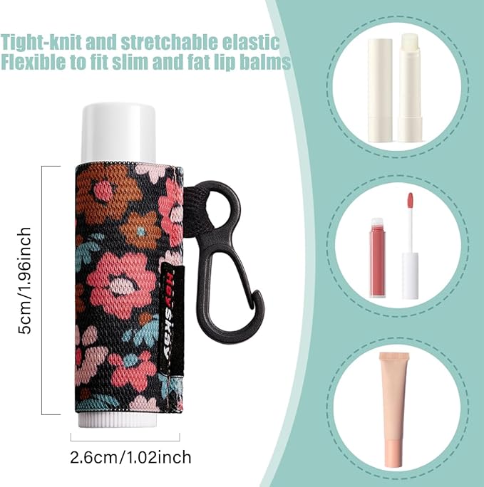 HEYSKAY Lip Balm Holder Keychain Compact Clip O