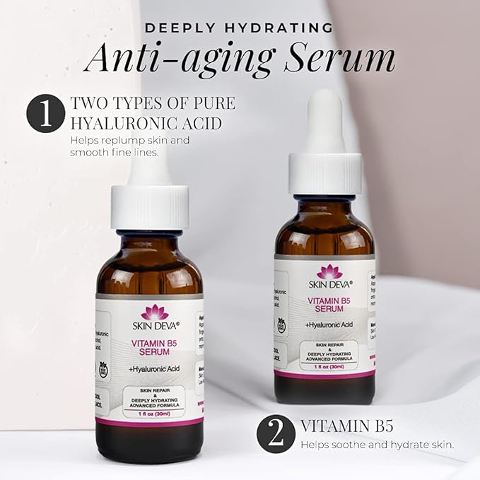 SKIN DEVA Vitamin B5 + Hyaluronic Acid Serum For Face Skin Serum Packed with B5 Relieves Perfect Vitamin Serum