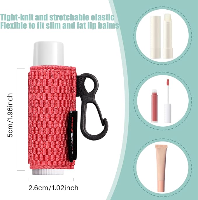 HEYSKAY Lip Balm Holder Keychain Compact Clip O
