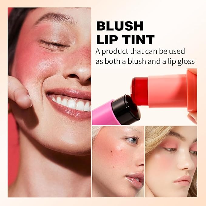 4 Pcs Milk Jelly Blush Stick,Buildable Watercolor Finish Free.(4 Color)