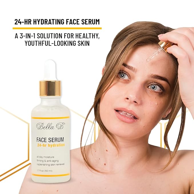 Bella B Face Serum 1.7 oz Bottle - Facial Glow - Pregnancy Skin Care - Pregnancy Safe - Healthy Beauty - Natural Face Serum - Anti Aging Serum for Skin - Organic Serum for Face