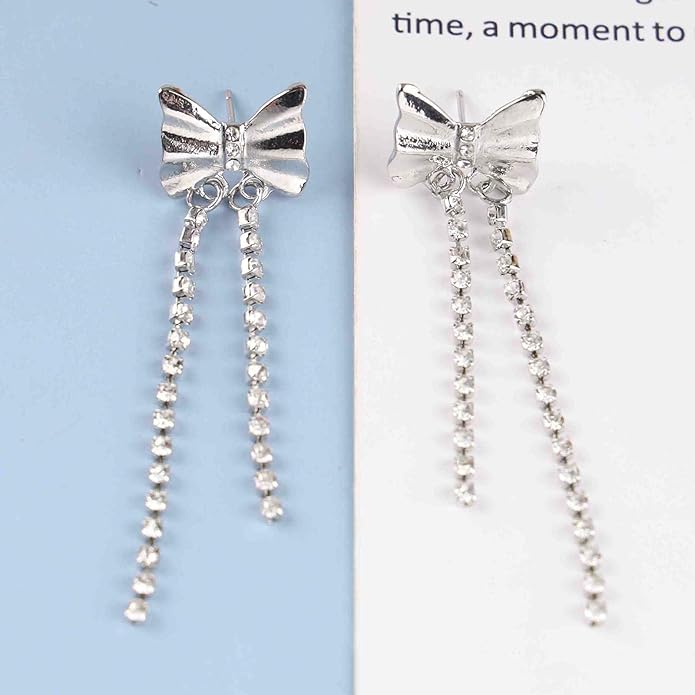 Vintage Bow tennis chain Drop Earrings