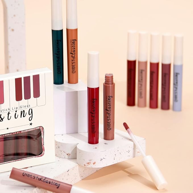 QiBest 12Pcs Matte Liquid Lipstick Set for Girls Lipstick