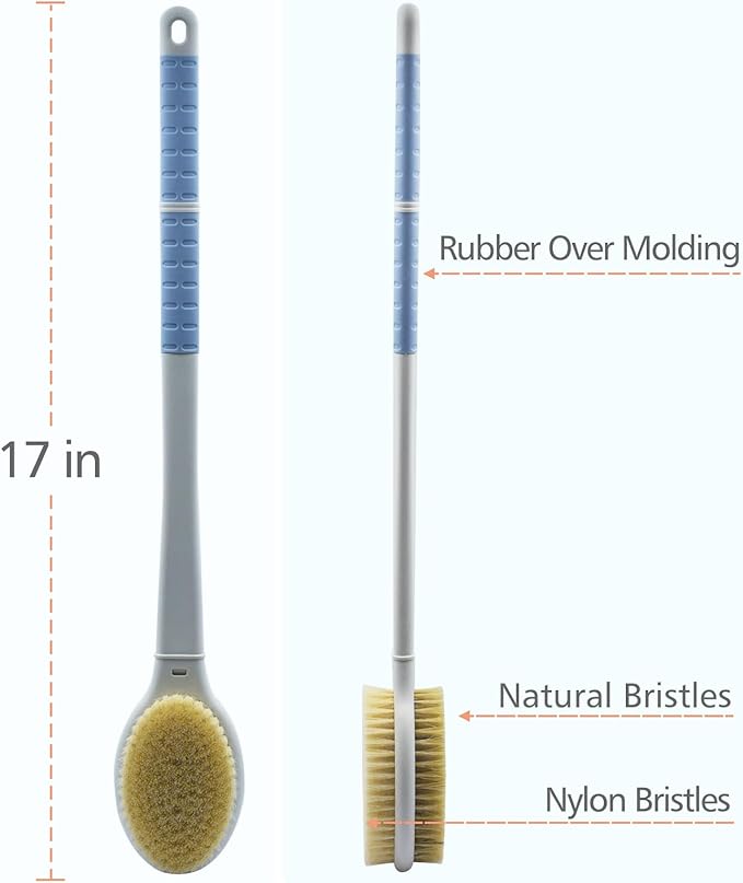 Shower brush with soft and