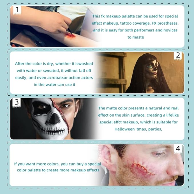 Alcohol Activated Makeup Palette for FX Makeup