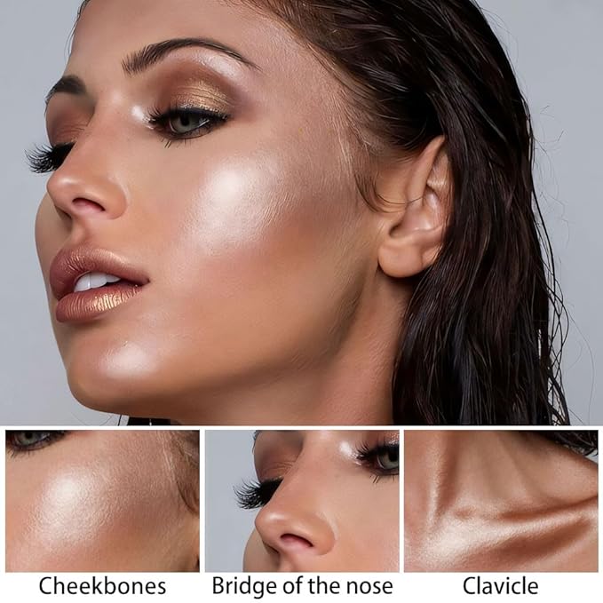 Kaely 2Pcs Cream Contour Highlighter Stick Kit,Bronzer Cheek Stick Waterproof,07+09