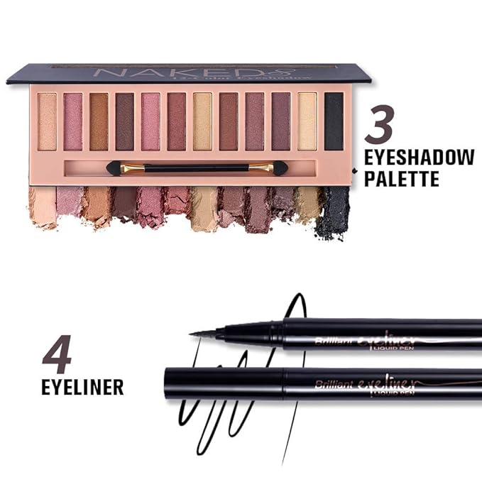 All in One Makeup Kit,12 Colors Nude Shimmer