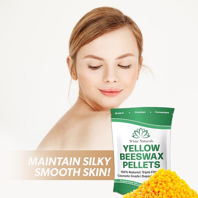 Yellow Beeswax Pellets 8oz, Pure, Natural, Naturals