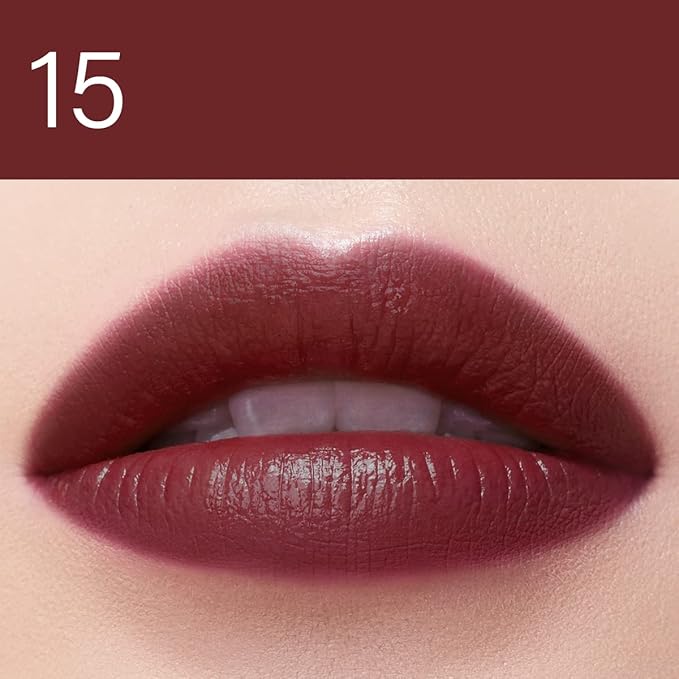 Moisturizing Creamy Lipstick, Long-lasting High Pigmented Lip Color, Smooth, Hydrating, Dark Red, 15