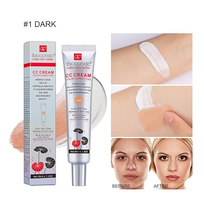 Color Correcting CC Cream with SPF 25, Coverage (Dark, 1PCS)