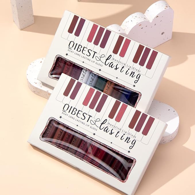QiBest 12Pcs Matte Liquid Lipstick Set for Girls Lipstick