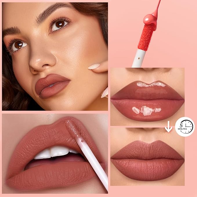 Matte Liquid Lipstick Set,Waterproof Long Lasting Non-Stick Lipstick for Women (12pcs)