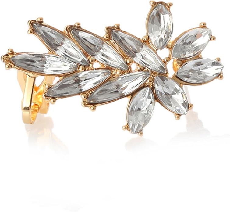 Boho Crystal Ear Climber Earrings Gold Crystal Studs