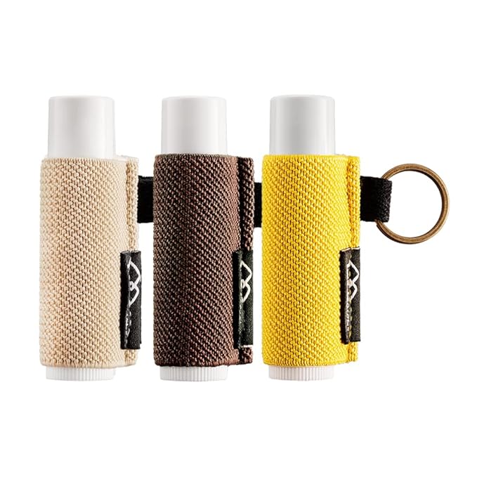 WK IEASON - Lip Balm Holder Keychain Clip (Beige/brown/yellow)