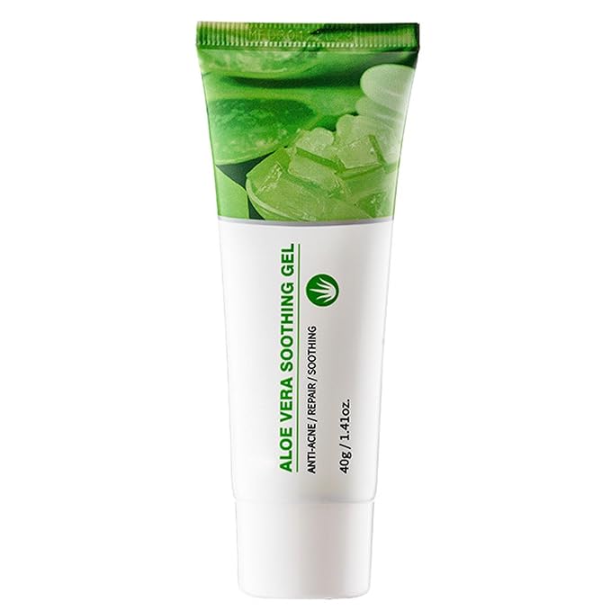 Aloe Vera Gel for Face, Travel Size Aloe Vera Gel, Deep Moisturizing & Repairing Skin, Fast Absorbing, Organic Aloe Vera Soothing Gel for Cooling, Calming and Soothing after Sun Care 1.41 Oz