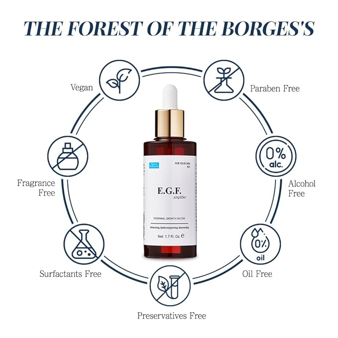 EGF Serum Epidermal Growth Factor 1.7 Fl. Oz. / 50ml / face serum cosmetic ingredients for skin serum korean egf growth factor egf ample after microneedling