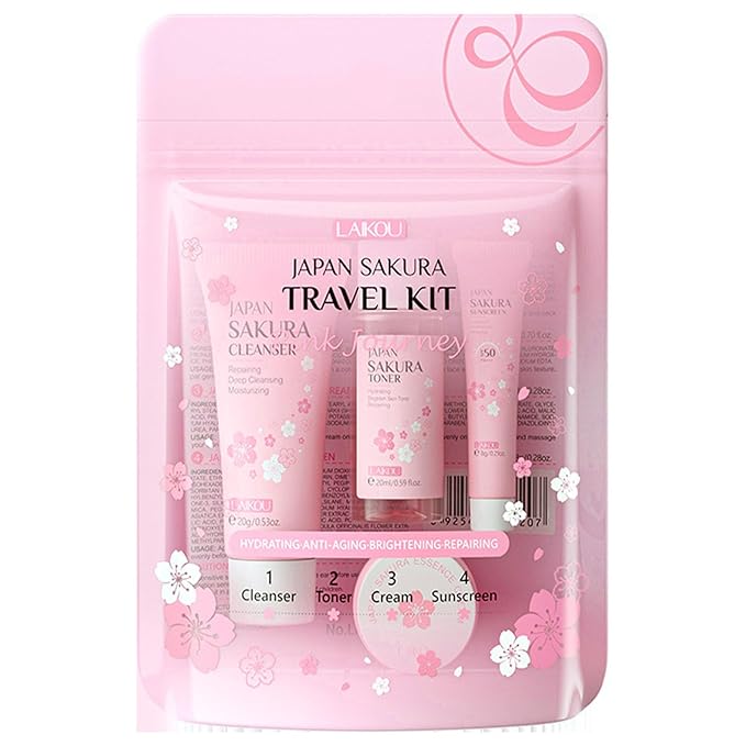 Sakura Travel Skincare Set for Teenage Cleaning