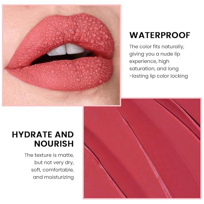 3Pcs Orange Bright Red Velvet Matte Crayon Lipstick Orange