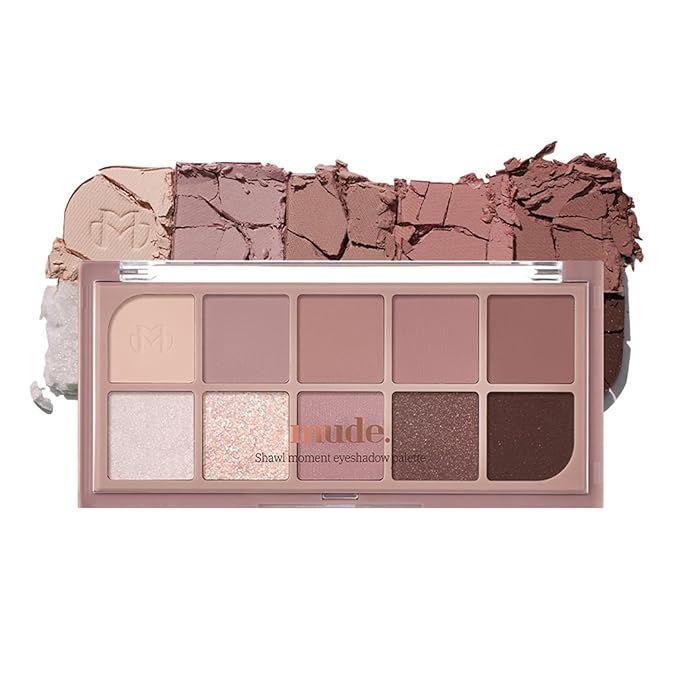 mude Shawl Moment Eyeshadow Palette Matte Shimmering Glitter