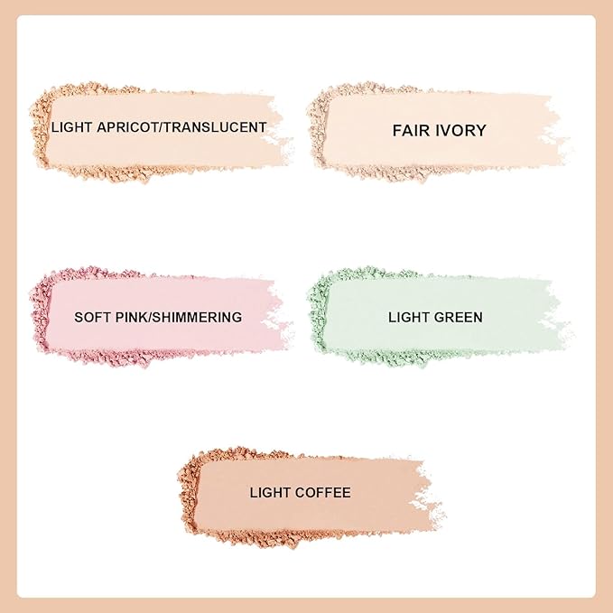 Setting Powder Lightweight Loose Powder Finishing Powder Long-Lasting (Light Coffee/Natural) 0.28 Oz