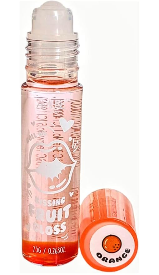 Amuse Cosmetics Roll On Rollerball Kissing Fruit Lip Gloss Strawberry Apple Grape Cherry Peach Orange Gum (Orange)