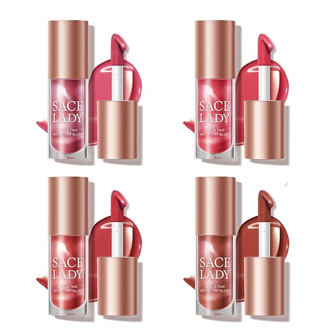 4 Colors Liquid Blush Makeup Kit, Long Lasting Set 4Pcs