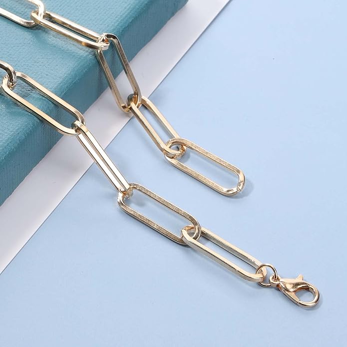 Boho Link Chain Y Necklace Gold