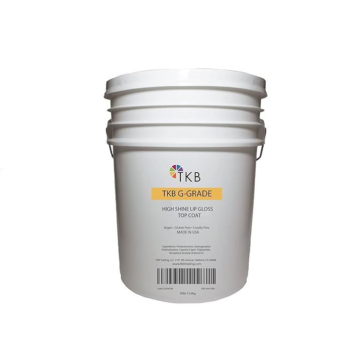 TKB High Shine Lip Gloss Top Coat (G-Grade)| Lip Oil, High Shine, Ready To Wear Clear Lip Gloss, DIY Lip Gloss, Mineral Oil Free 30lb (13.6kg)