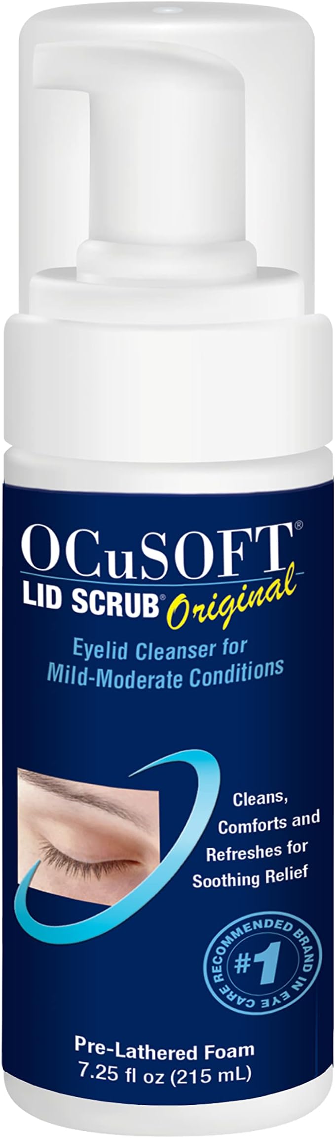 OCuSOFT Lid Scrub Foaming Cleanser & Dry Eye Mask Bundle - Eyelid & Eyelash Cleanser & Reusable Warm Compress Bundle - Soothes Irritated Eyelids - 7.25 fl oz & 1 Thermapod Mask