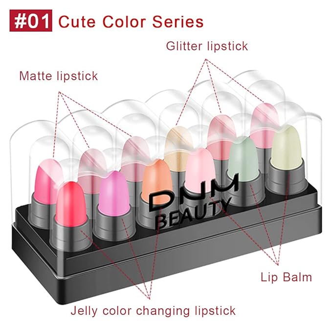 12Pcs Capsule Pills Lipstick Mini Lip Stick Packs 3G
