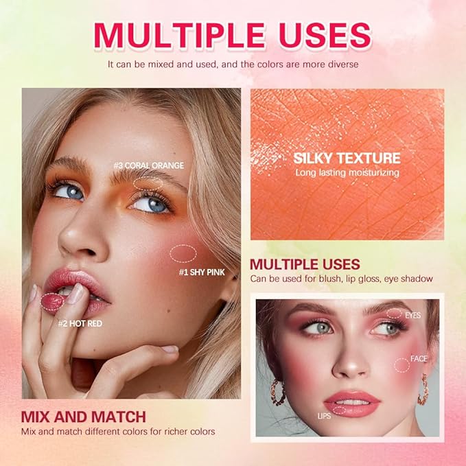 Blush Stick Matte Finish Waterproof Long Lasting Pink (2#hot red)