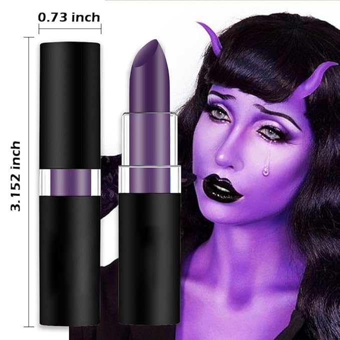 Kaely 1Pcs Purple Face Paint Stick,Pro Eye Black Stick Baseball Football Softball,Easy to Color,Matte Lipstick Face Body Paint Set,Halloween Birthday Party Clown Makeup Sets,11
