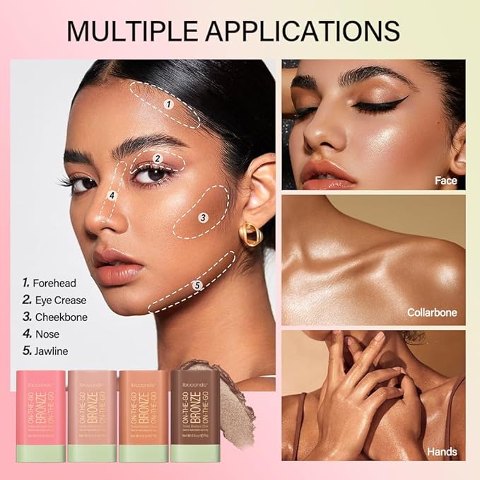 Multi-Use Makeup Bronzer Stick for Effortless Glow -