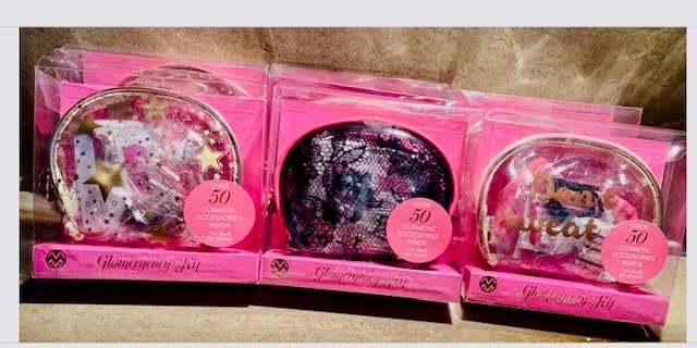 Glam Cosmetic Accessory Kit - 50 items (Black