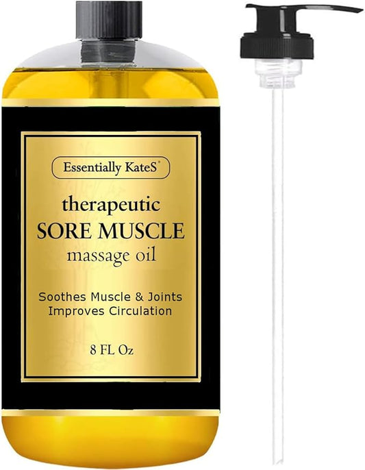 Sore Muscle Massage Oil 8 Fl Oz - Arnica Extract and Peppermint - Soothe Sore and Tired Muscle and Joints