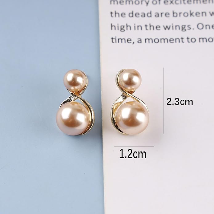 Vintage Pearl Dangle Earrings Gold Double