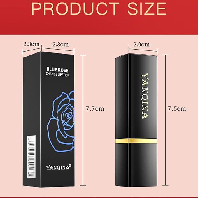 MEICOLY 2 Pcs Shimmer Blue Lipstick,Magic Color Changing Lipstick,Magic