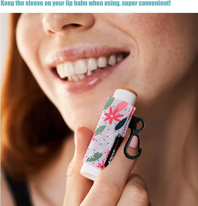 HEYSKAY Lip Balm Holder Keychain Compact Clip O