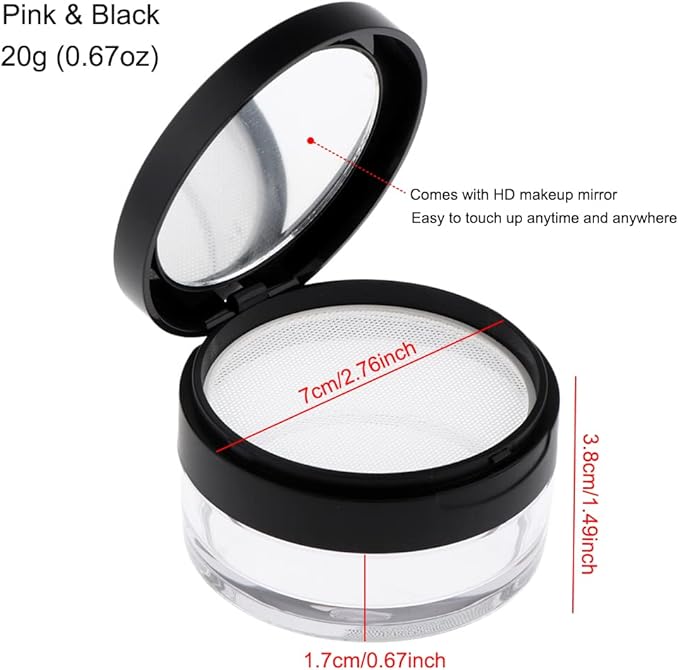AKOAK 2 Pcs Capacity (0.67 oz) Empty Reusable mesh face) 20 ml