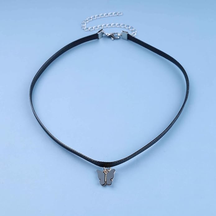 Vintage Black Choker Necklace Chain Goth